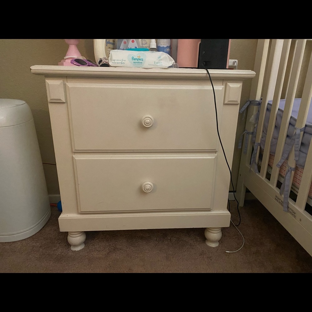 Nightstand + DRESSER AND MIRROR